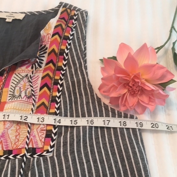 Entro Embroidered Striped Sleeveless Dress - Picture 11 of 12